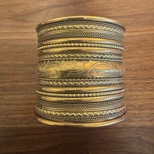 Tribal brass cuff bracelet